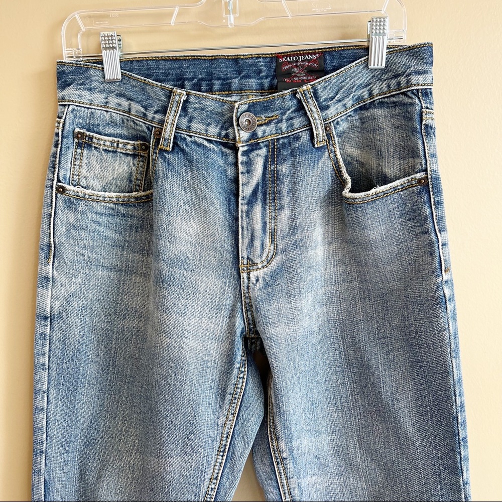 Vintage Skato wide leg jeans Baggy JNCO Style Size 30 x 30 Skater GTA LA 90s Y2K - Picture 3 of 7